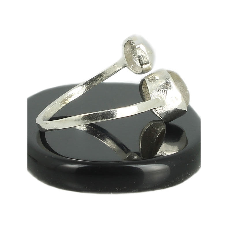 Labradorite Bague en Argent pierre cabochon rond 8mm - Bijou de créateur