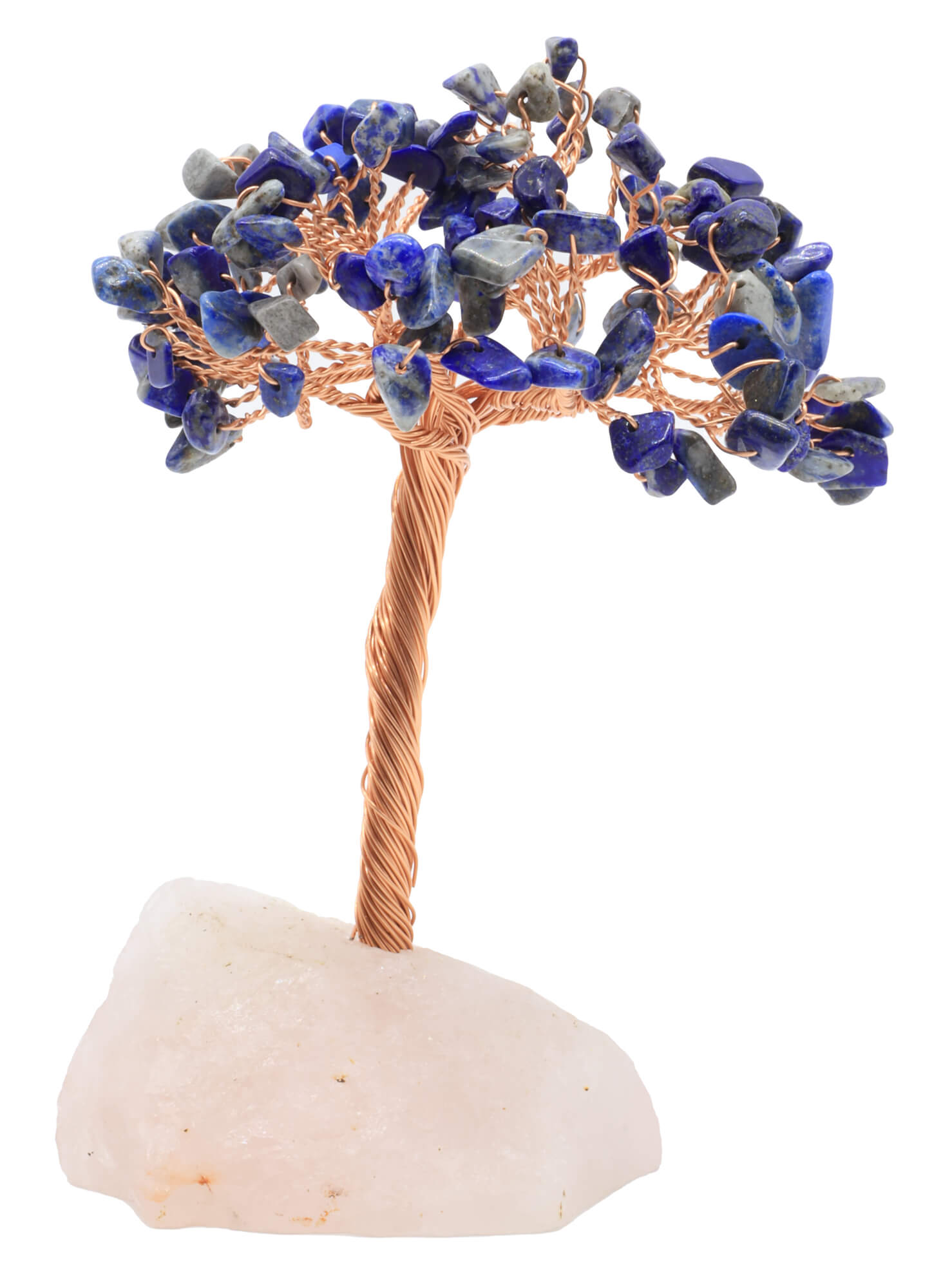 Arbre du Bonheur Lapis Lazuli base Quartz Rose 14cm