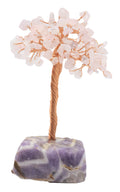 Arbre du Bonheur Quartz Rose base Améthyste 14cm
