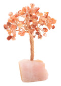 Arbre du Bonheur Cornaline base Quartz Rose 14cm