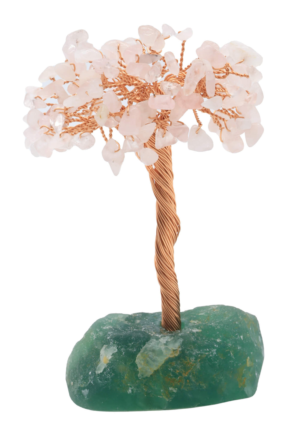 Arbre du Bonheur Quartz Rose base Fluorite 14cm