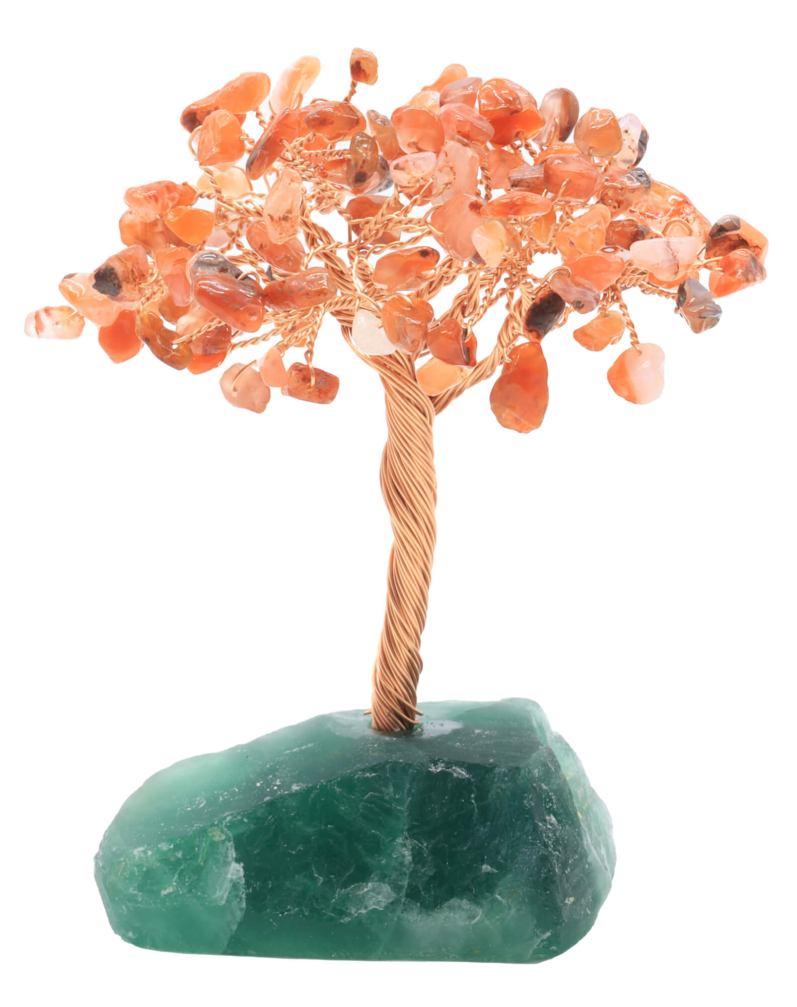 Arbre du Bonheur Cornaline base Fluorite 14cm