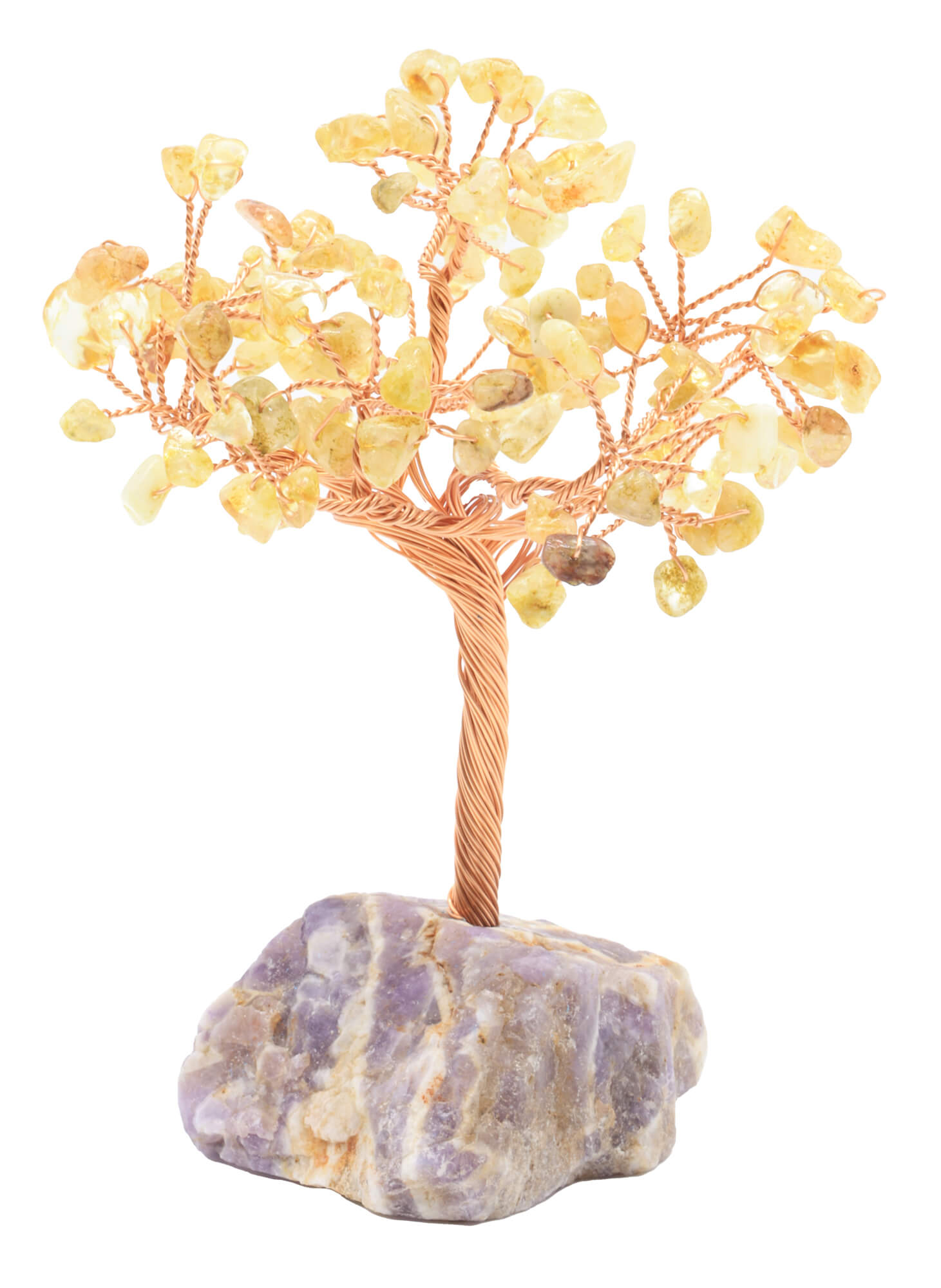 Arbre du Bonheur Citrine base Améthyste 14cm