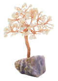 Arbre du Bonheur Pierre de Lune base Améthyste 14cm