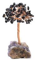 Arbre du Bonheur Obsidienne Noire base Améthyste 14cm