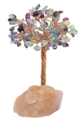 Arbre du Bonheur Fluorite base Quartz Rose 14cm