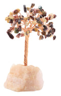 Arbre du Bonheur Jaspe Mokaïte base Quartz Rose 14cm