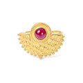 Bague acier inoxydable soleil pierres naturelles agate rouge