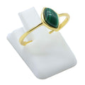 Bague Argent 925 Malachite Marquise - Plaquage Or - Taille Universelle