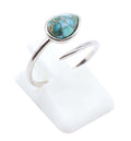 Bague Argent 925 'Serpent Argenté' - Turquoise - Plaqué Platine - Taille Réglable