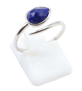 Bague Argent 925 'Serpent Argenté' - Lapis Lazuli - Plaqué Platine - Taille Réglable