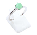 Bague Argent 925 'Rond Sublime' - Jade Vert - Plaqué Platine - Taille Réglable