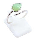 Bague Argent 925 'Serpent Argenté' - Jade Vert - Plaqué Platine - Taille Réglable