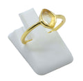 Bague Argent 925 Citrine Marquise - Plaquage Or - Taille Universelle
