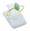 Bague Argent 925 Amazonite Marquise - Plaquage Or - Taille Universelle