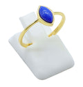 Bague Argent 925 Lapis Lazuli Marquise - Plaquage Or - Taille Universelle