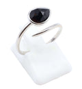 Bague Argent 925 'Serpent Argenté' - Onyx - Plaqué Platine - Taille Réglable