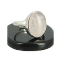 Quartz Rose Bague en Argent pierre cabochon ovale 16x12mm - Bijou de créateur