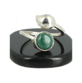 Malachite Bague en Argent pierre cabochon rond 8mm - Bijou de créateur