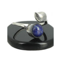 Lapis Lazuli Bague en Argent pierre cabochon rond 8mm - Bijou de créateur