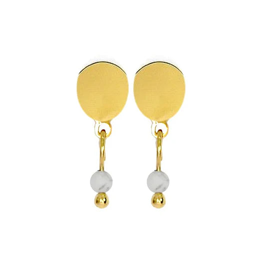 Boucles d'oreilles tombantes pierre naturelle howlite