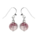 Boucles d'oreilles acier inoxydable gemme mauve
