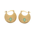 Boucles d'oreilles tombante Barbara acier inoxydable pierres naturelles amazonite