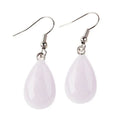 Boucles d'oreilles pierre naturelle goutte quartz rose