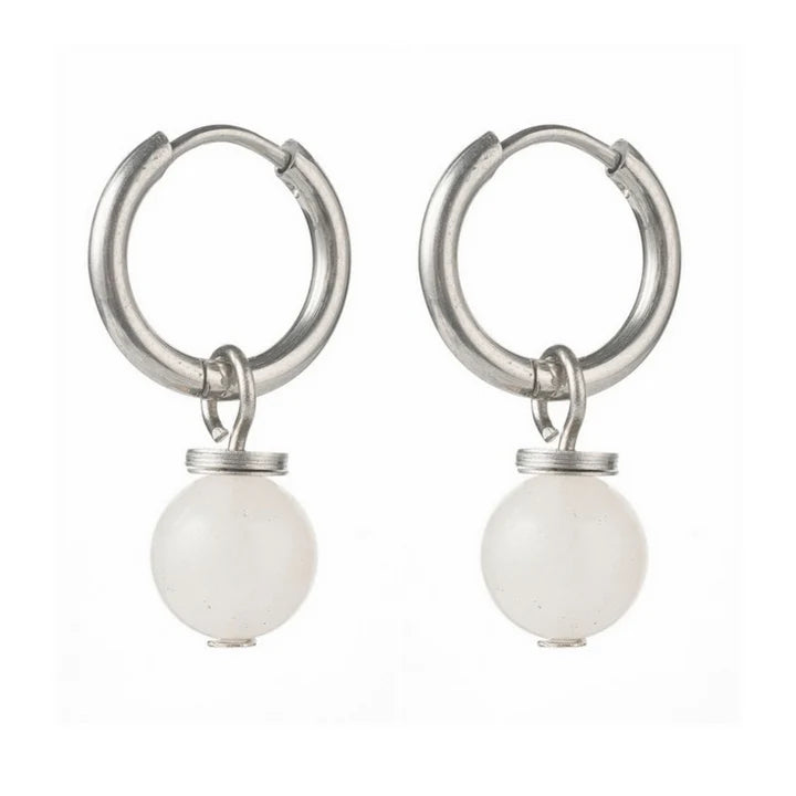 Boucles d'oreilles Créoles pierre naturelle jade