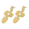 Boucles d'oreilles pendantes Zoé acier inoxydable pierres naturelles nacre