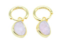 Boucles d'oreilles Argent 925 'Halo Minéral' - Quartz Rose - Plaquage Or
