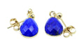 Boucles d'oreilles Argent 925 'Ondée Dorée' - Lapis Lazuli - Plaquage Or