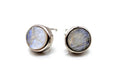 Boucles d'oreilles Argent 925 Labradorite ronde brute