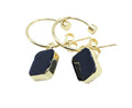 Boucles d'oreilles Argent 925 'Arche Doré' - Onyx - Plaquage Or