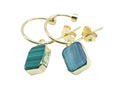 Boucles d'oreilles Argent 925 'Arche Doré' - Malachite - Plaquage Or
