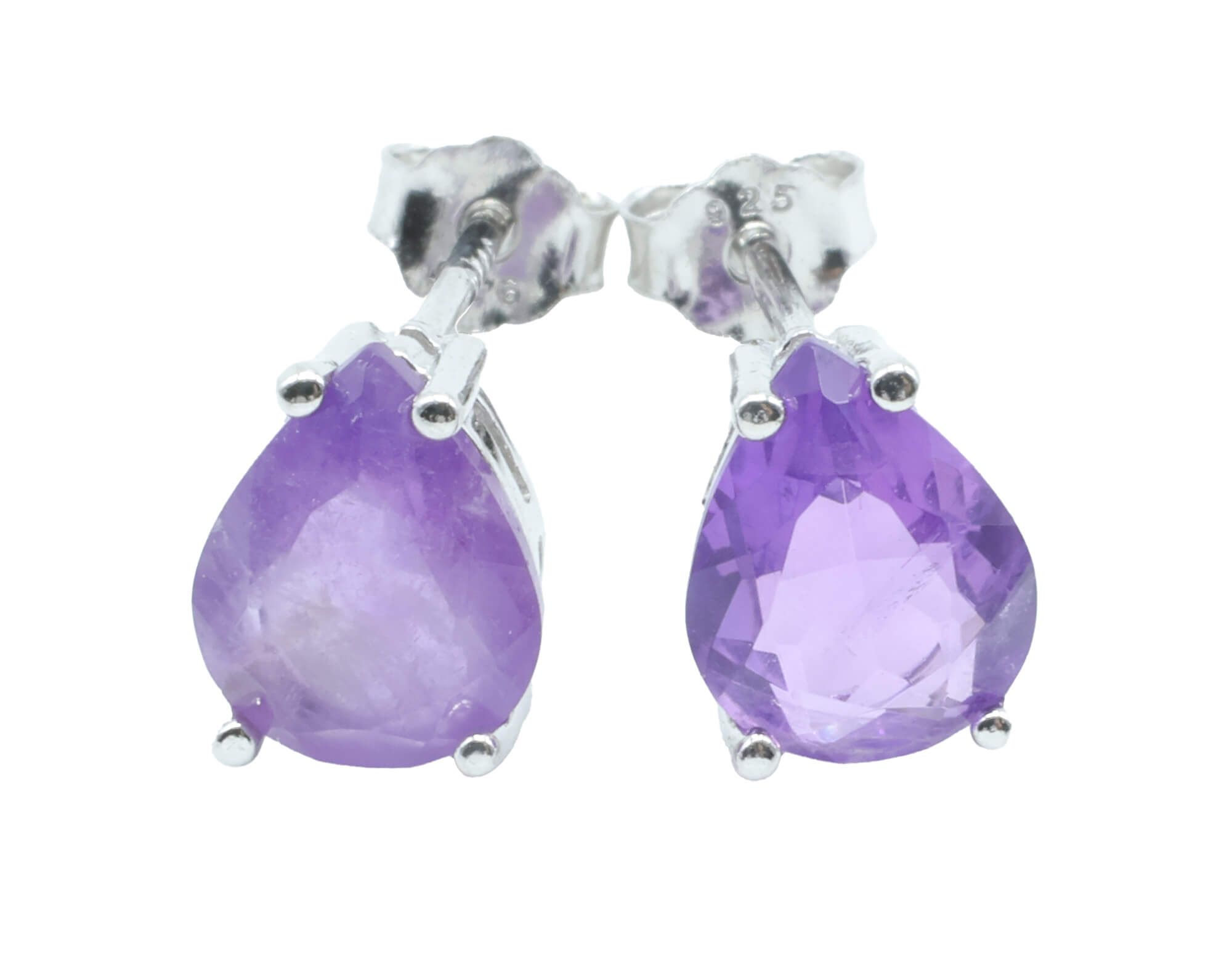 Boucles d'oreilles Argent 925 Améthyste Larme