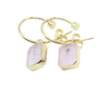 Boucles d'oreilles Argent 925 'Arche Doré' - Quartz Rose - Plaquage Or
