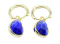 Boucles d'oreilles Argent 925 'Halo Minéral' - Lapis Lazuli - Plaquage Or