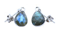 Boucles d'oreilles Argent 925 'Ondée Argentée' - Labradorite
