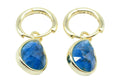 Boucles d'oreilles Argent 925 'Halo Minéral' - Apatite - Plaquage Or