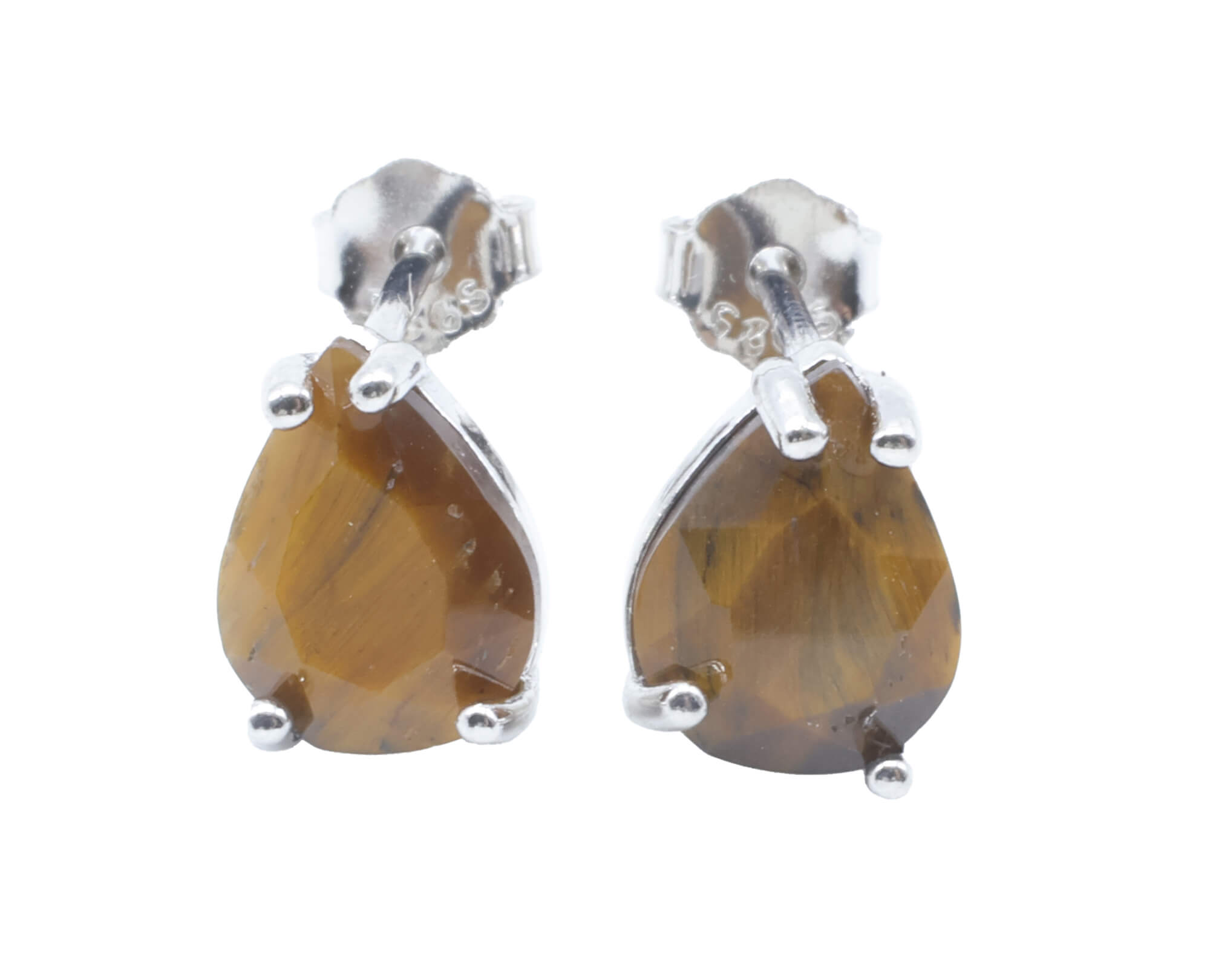 Boucles d'oreilles Argent 925 Oeil de Tigre Larme