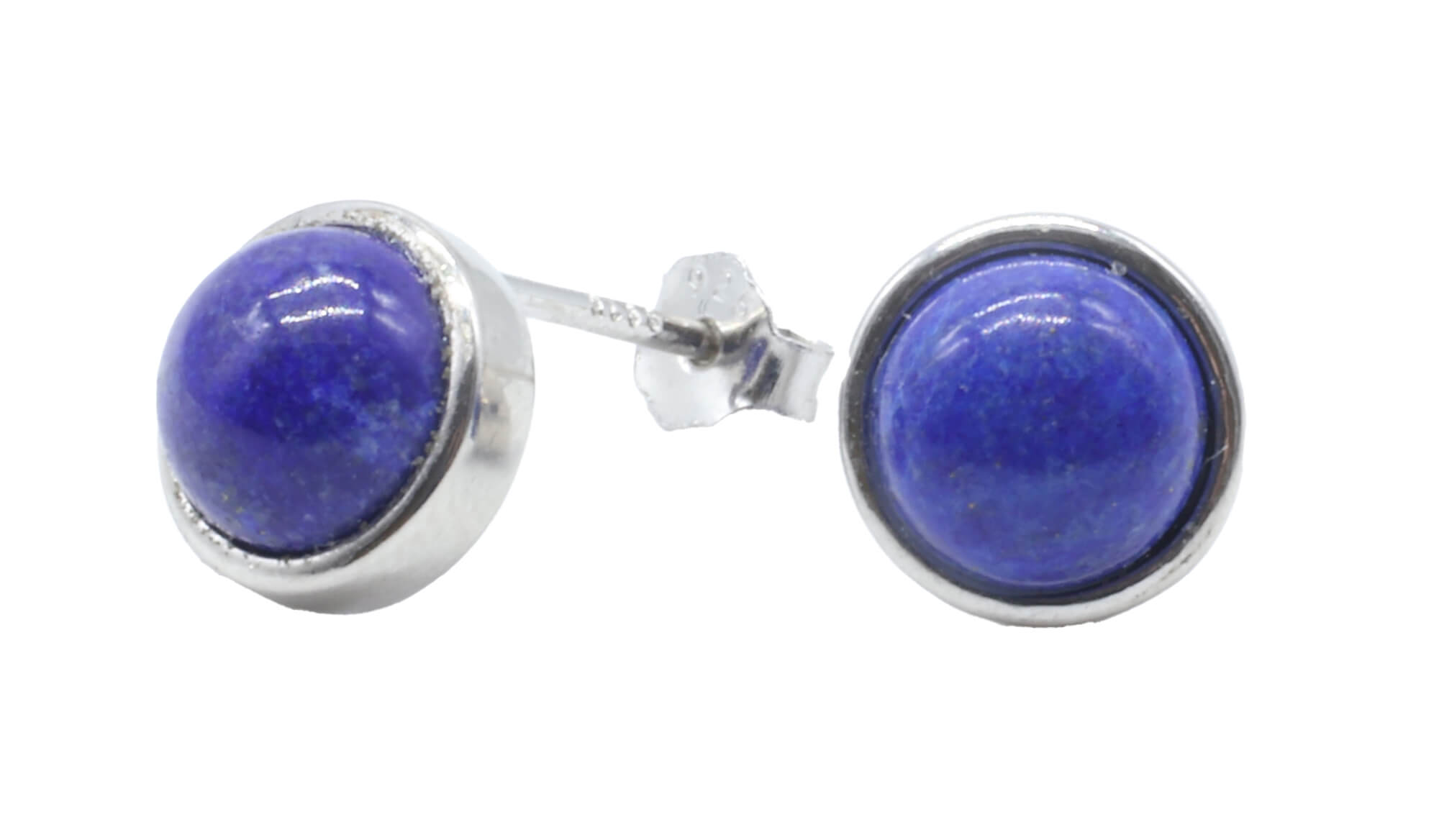 Boucles d'oreilles Argent 925 Lapis Lazuli ronde polie