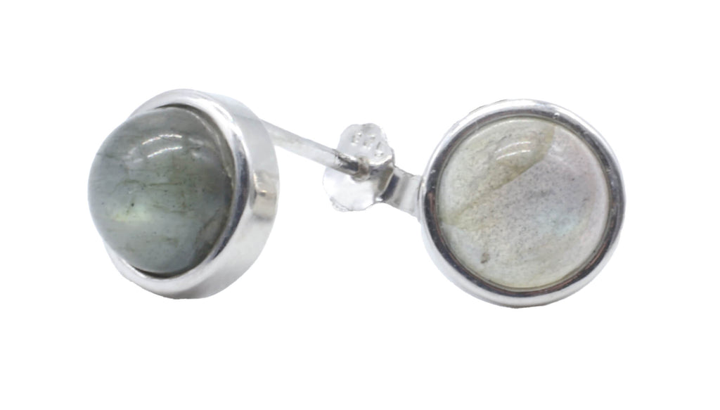 Boucles d'oreilles Argent 925 Labradorite ronde polie