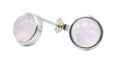 Boucles d'oreilles Argent 925 Quartz Rose ronde polie
