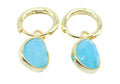 Boucles d'oreilles Argent 925 'Halo Minéral' - Amazonite - Plaquage Or