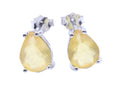 Boucles d'oreilles Argent 925 Citrine Larme
