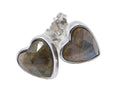 Boucles d'oreilles Argent 925 Labradorite Coeur