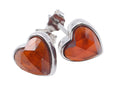 Boucles d'oreilles Argent 925 Grenat Coeur