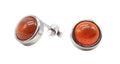 Boucles d'oreilles Argent 925 Grenat ronde polie