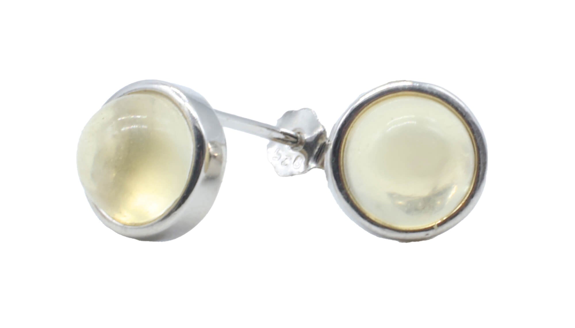 Boucles d'oreilles Argent 925 Citrine ronde polie